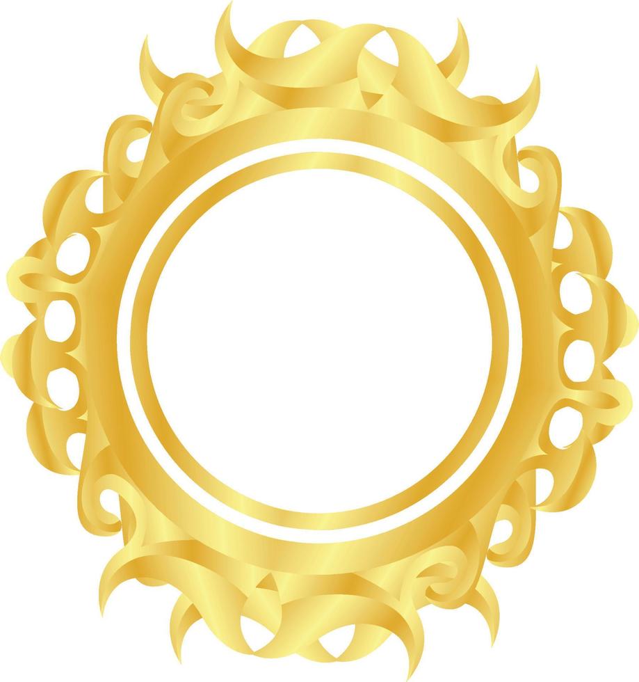 marco antiguo con color dorado vector