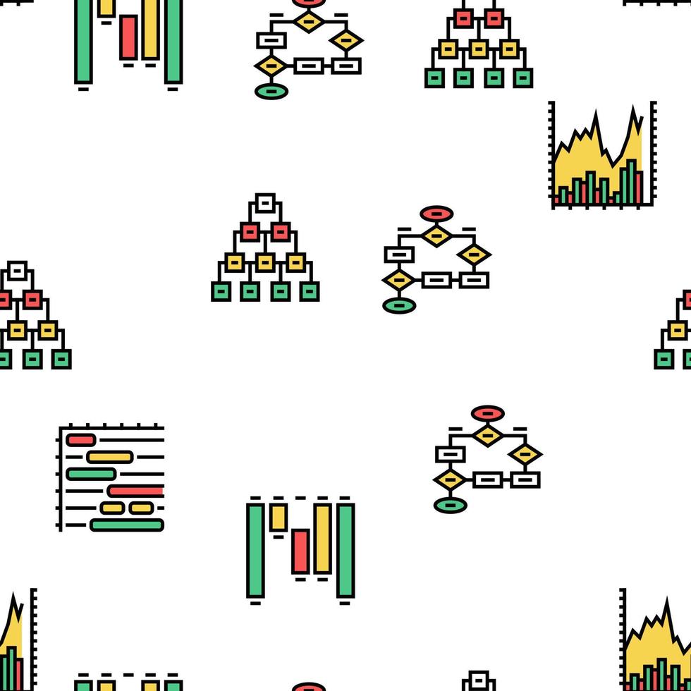 Graph For Analyzing And Research Vector Seamless Pattern
