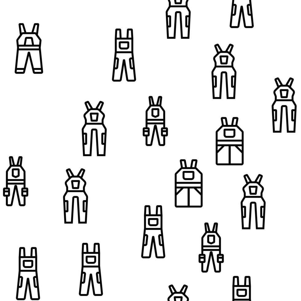 Overalls Worker Protect Clothes Vector Seamless Pattern