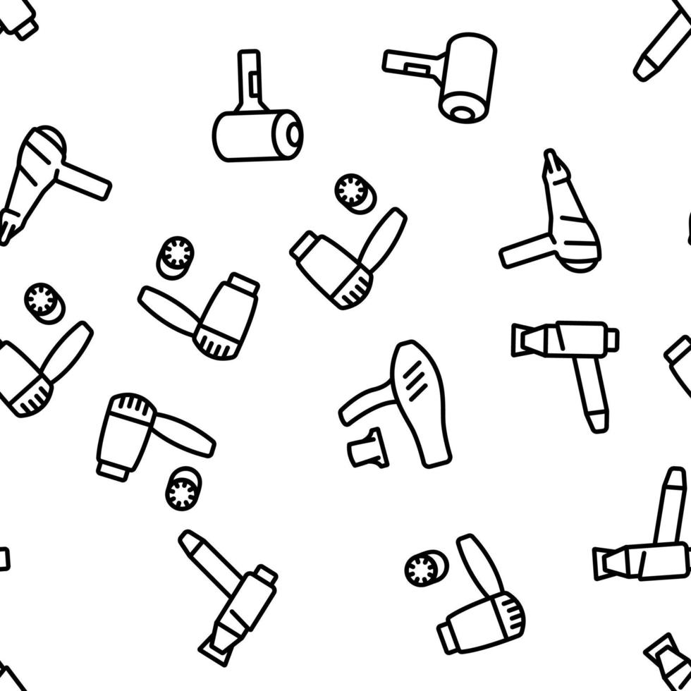 Blow Dryer Device Vector Seamless Pattern