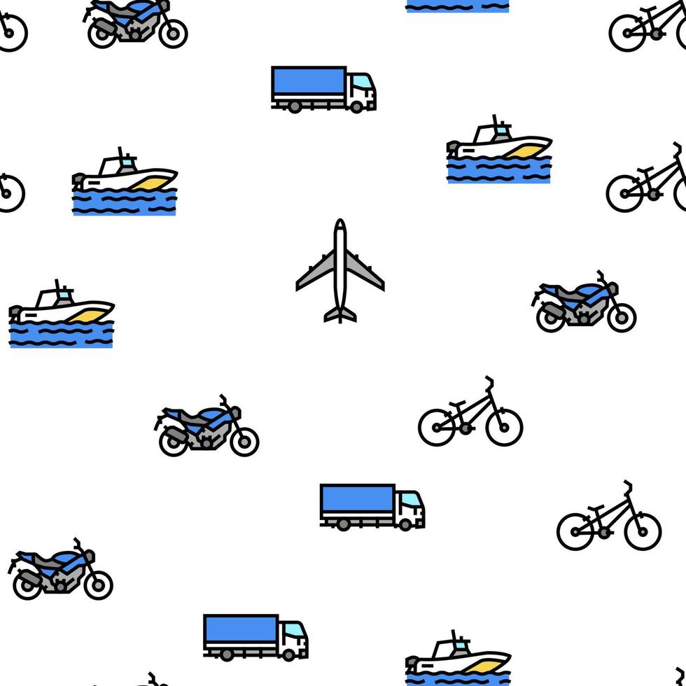 Transport For Riding And Flying Vector Seamless Pattern