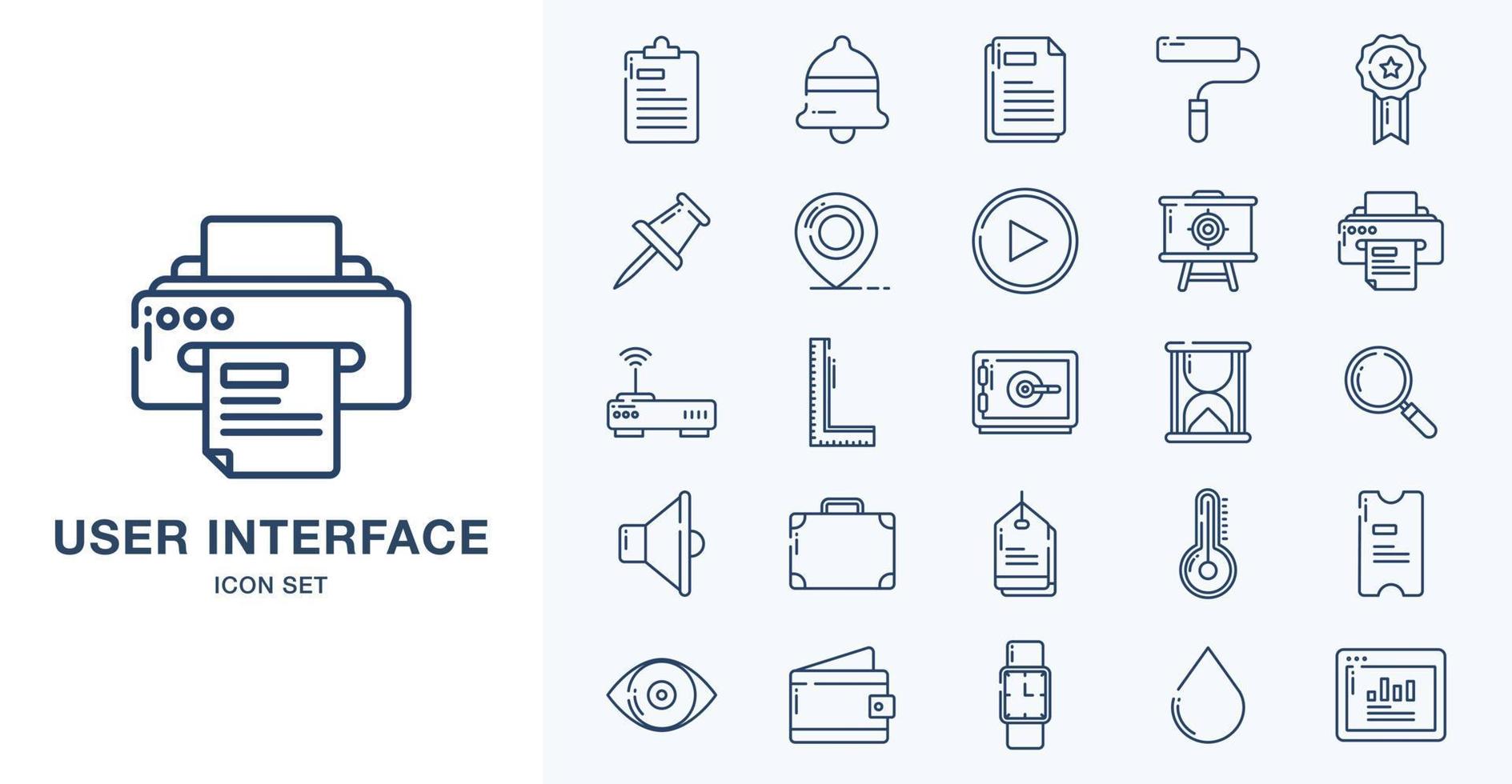 Basic ui, Essential, Icon, web, icon set, outline icon set vector