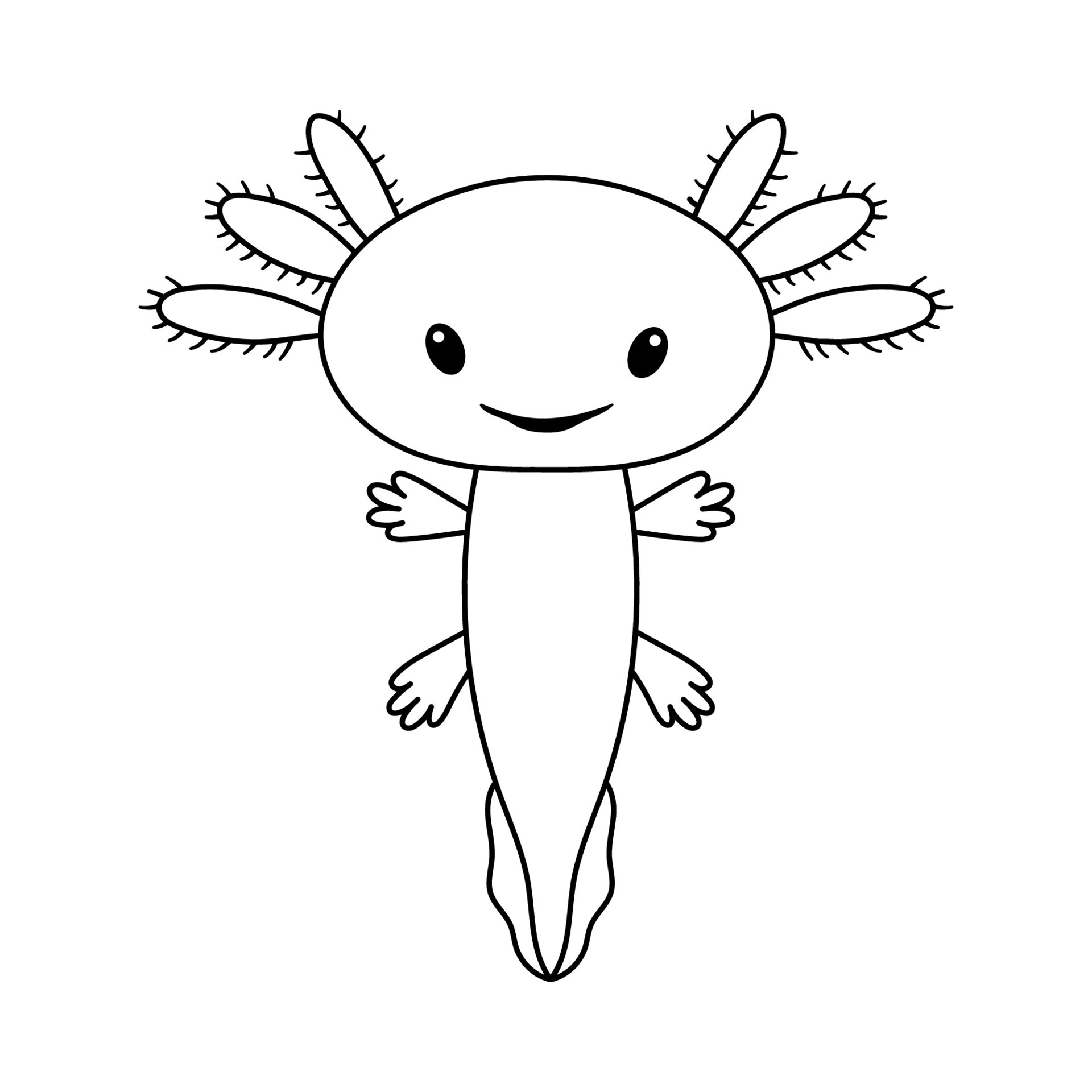 Vector illustration of cute stylized axolotl salamander isolated on