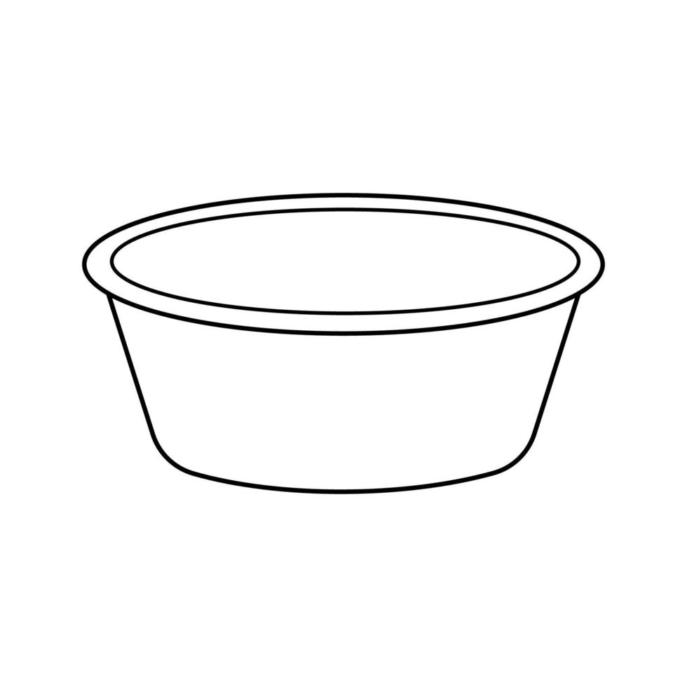 Empty round basin icon. Vector outline illustration isolated on white background
