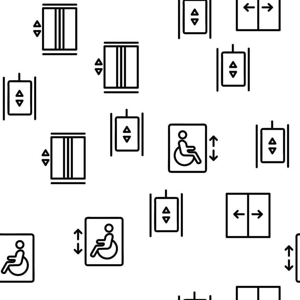 Passenger Elevator, Lift Vector Seamless Pattern