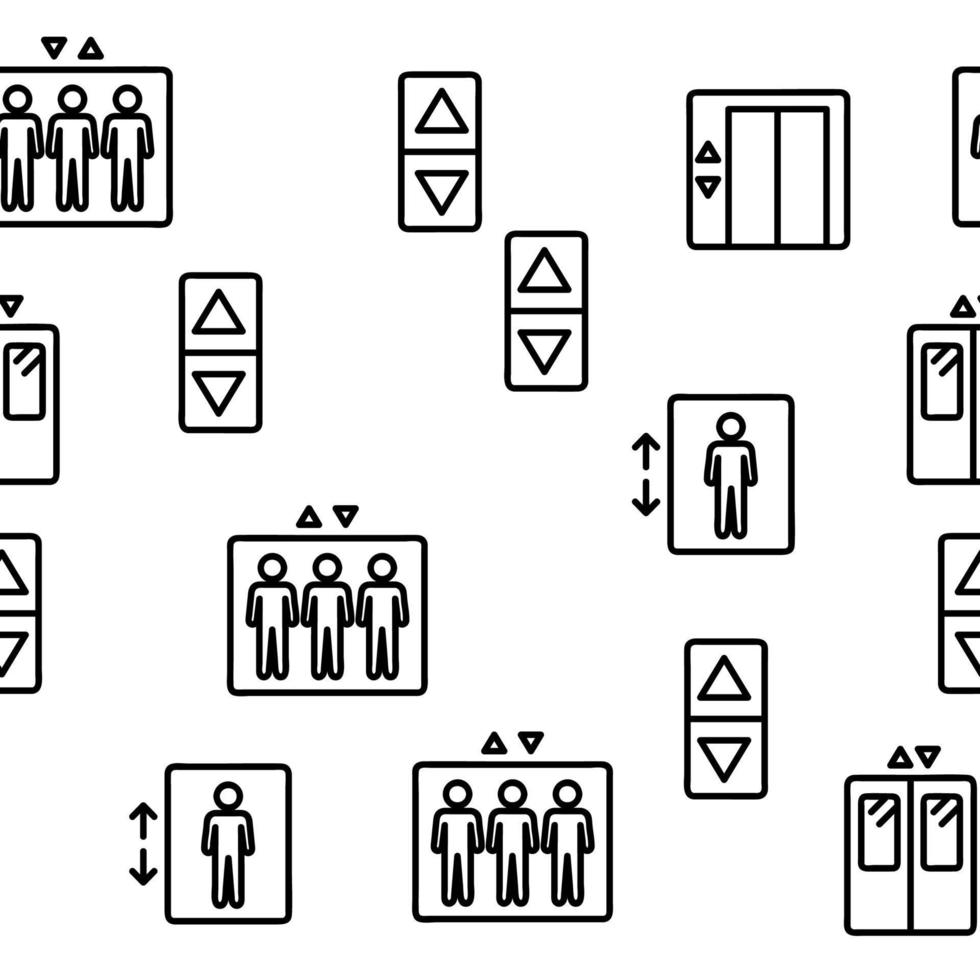 Passenger Elevator, Lift Vector Seamless Pattern