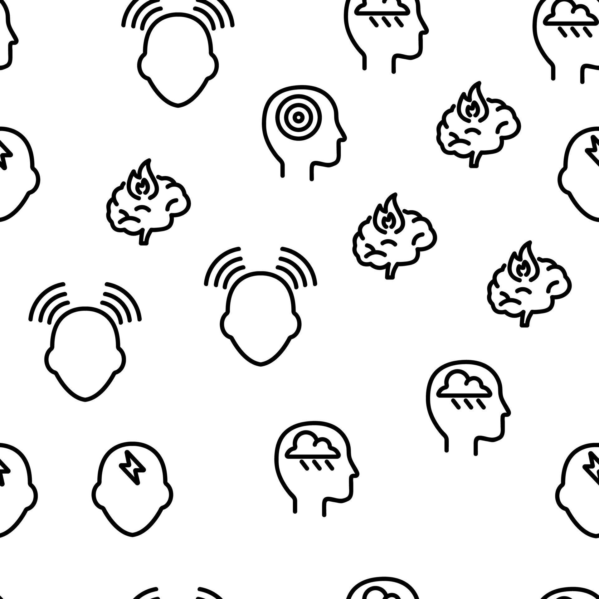 Headace Patterns Headache Seamless Pattern Vector 10018030 Vector Art at Vecteezy