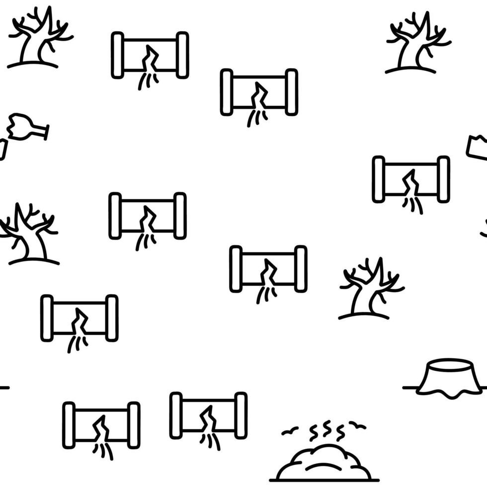 Pollution of Environment Vector Seamless Pattern