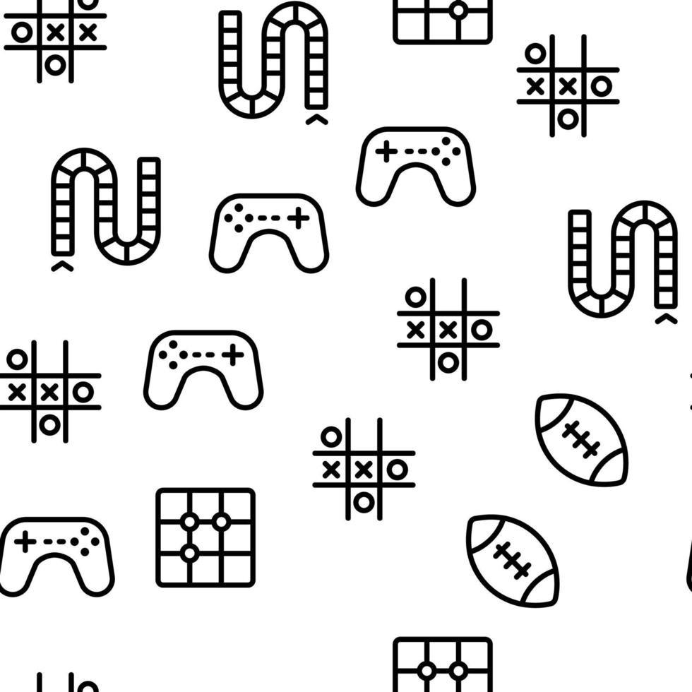 Interactive Kids Games Vector Seamless Pattern