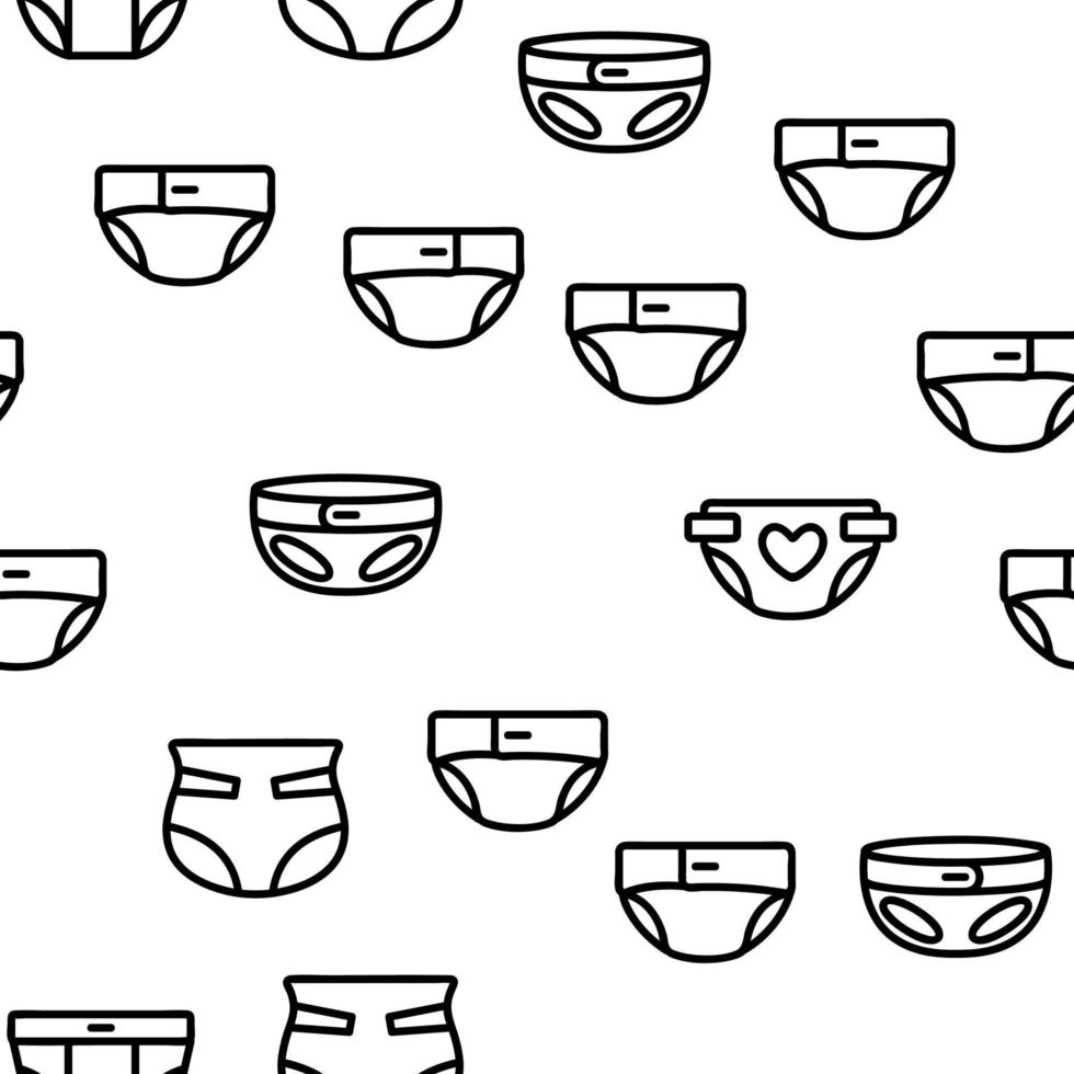 Baby Absorbent Diapers Vector Seamless Pattern