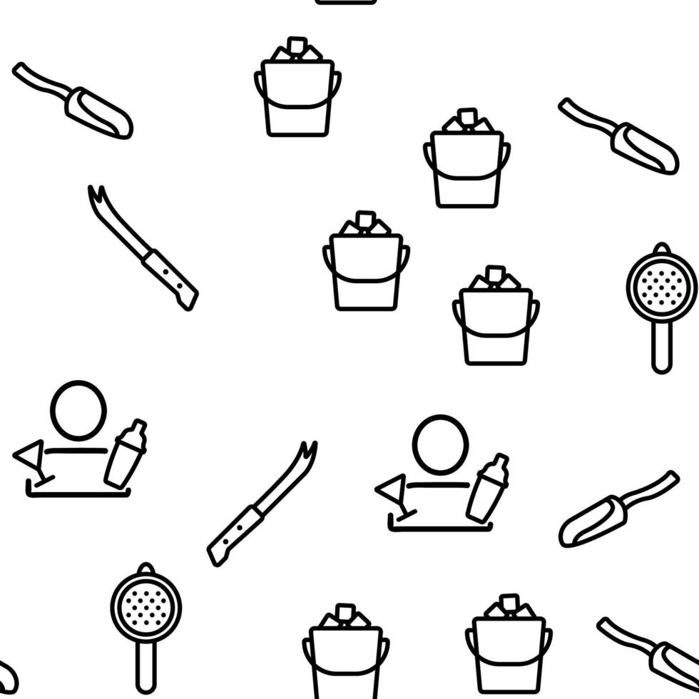 Bartender Equipment Vector Seamless Pattern