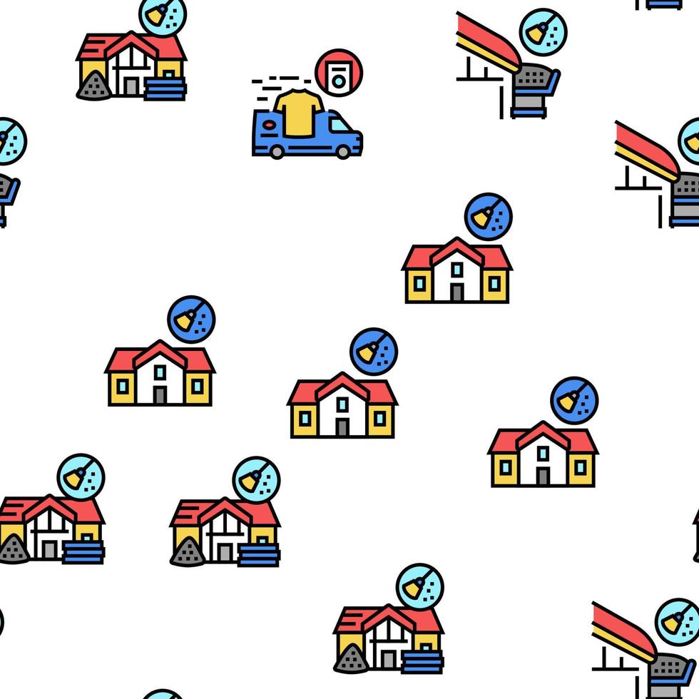 Cleaning Building And Equipment Vector Seamless Pattern