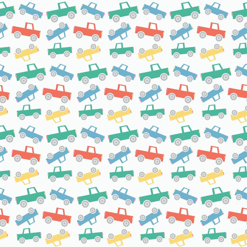 flat car multicolor seamless pattern vector