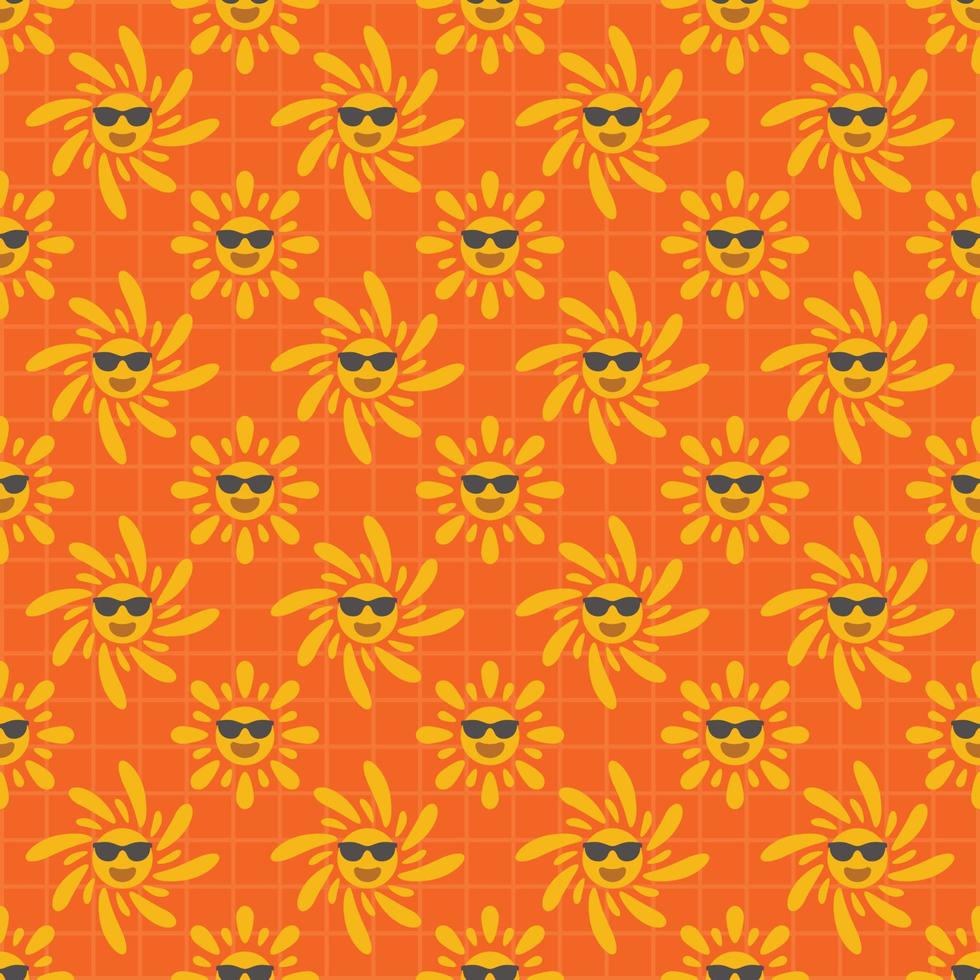 smile suns seamless pattern vector