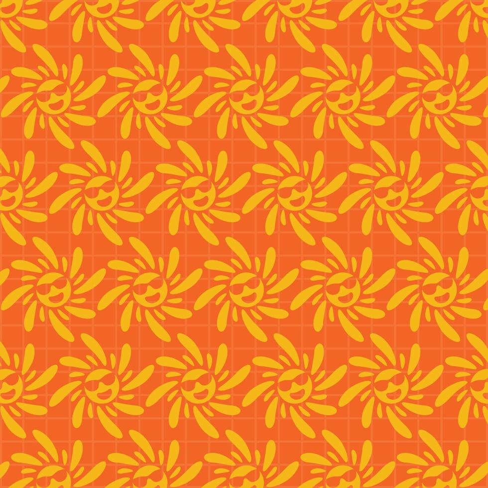 smile sun seamless pattern vector