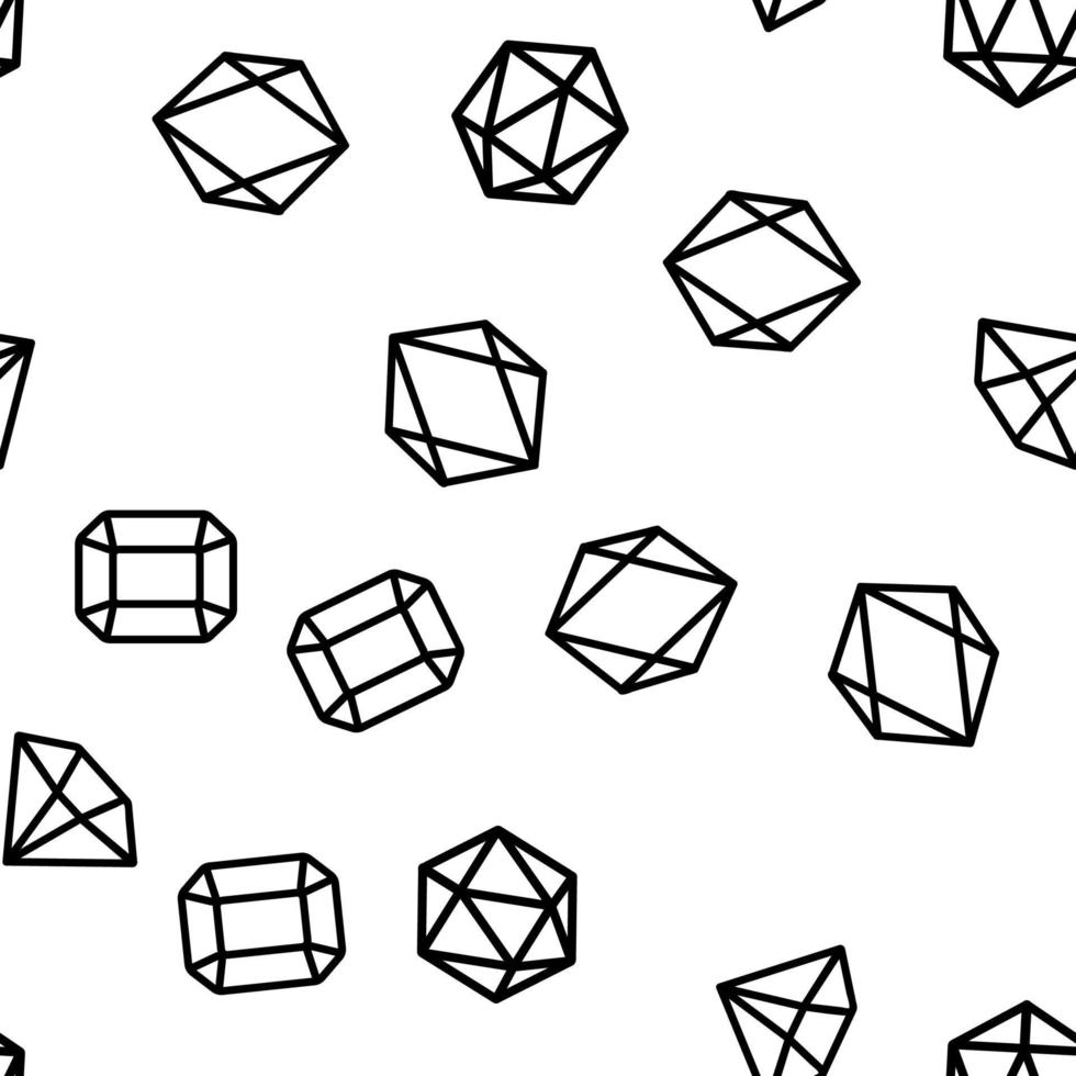 Diamonds, Gems Vector Seamless Pattern