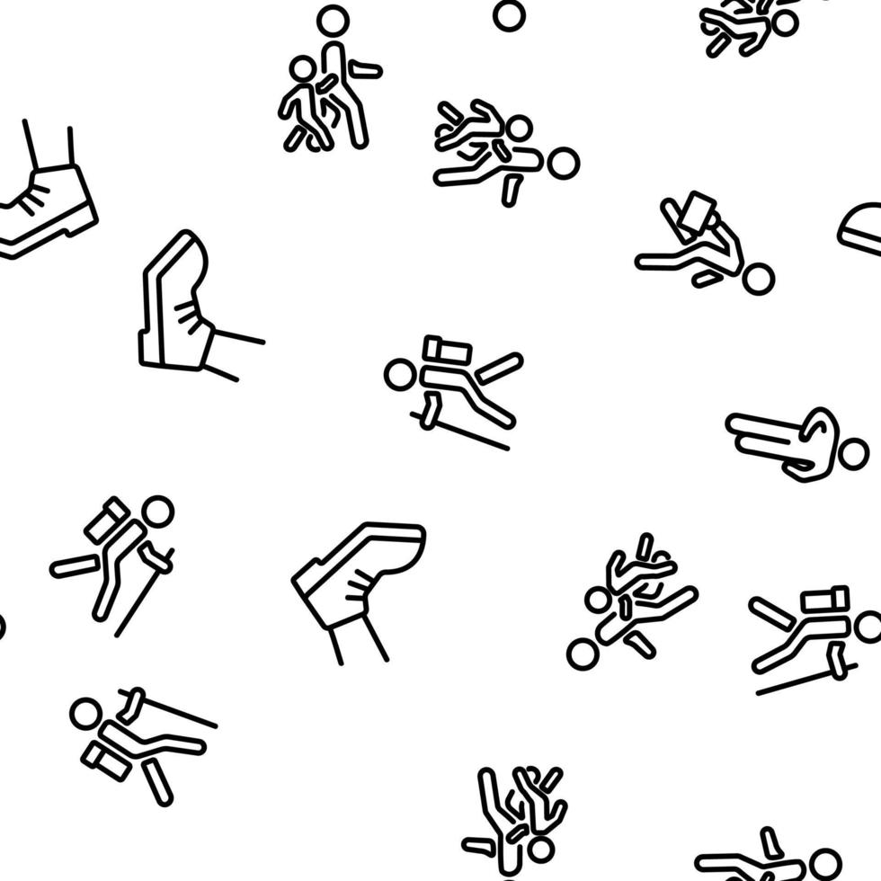 Walk People Motion Vector Seamless Pattern