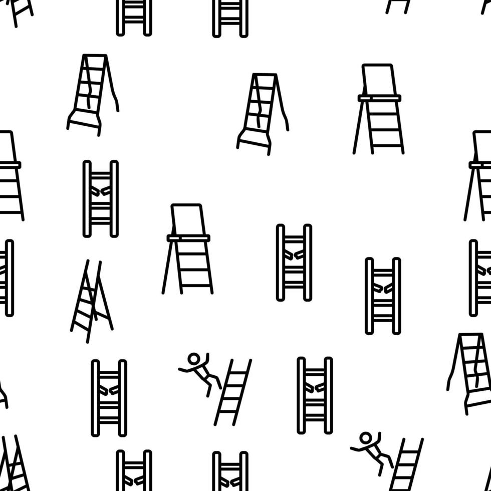 Ladder And Staircase Vector Seamless Pattern