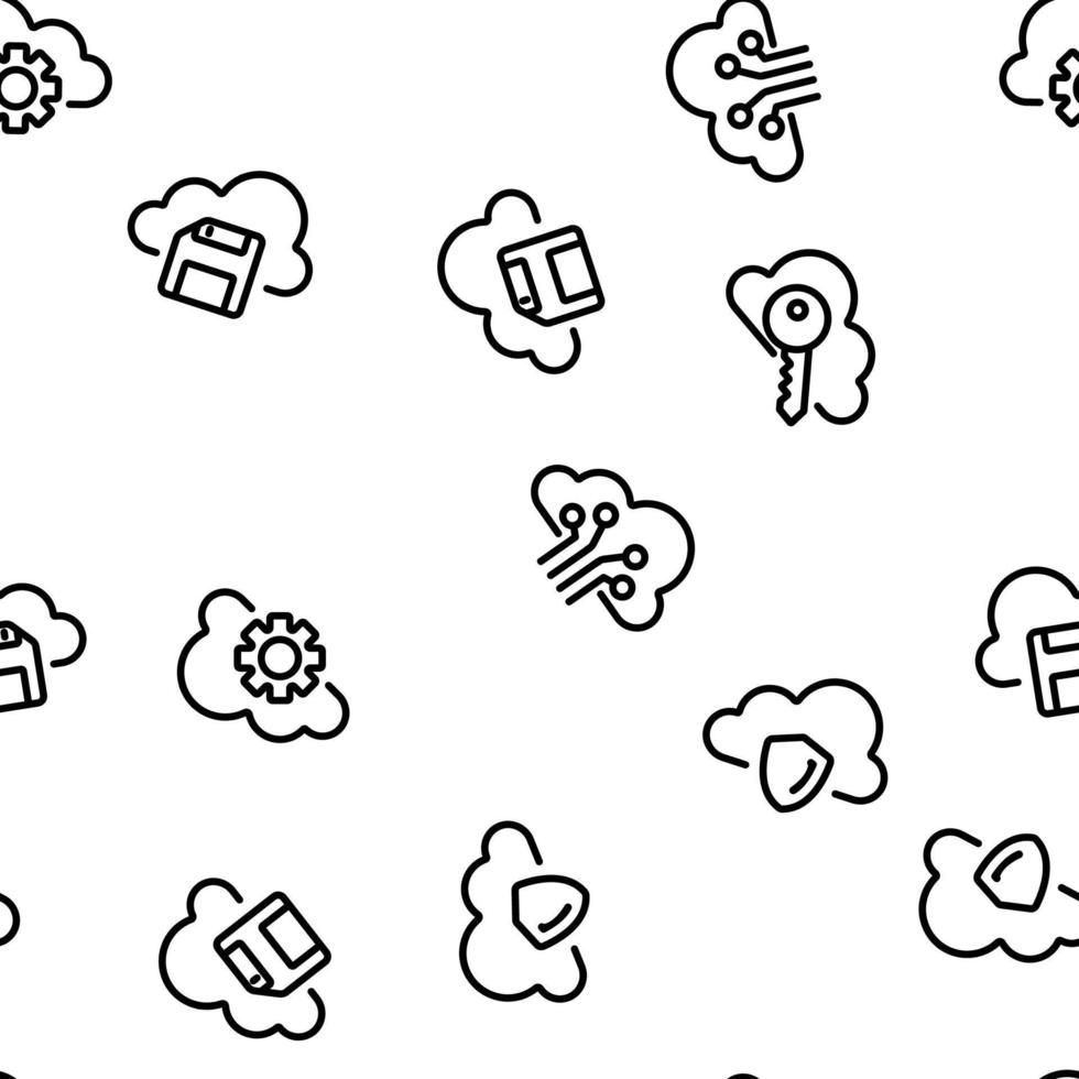 Cloud Service Seamless Pattern Vector