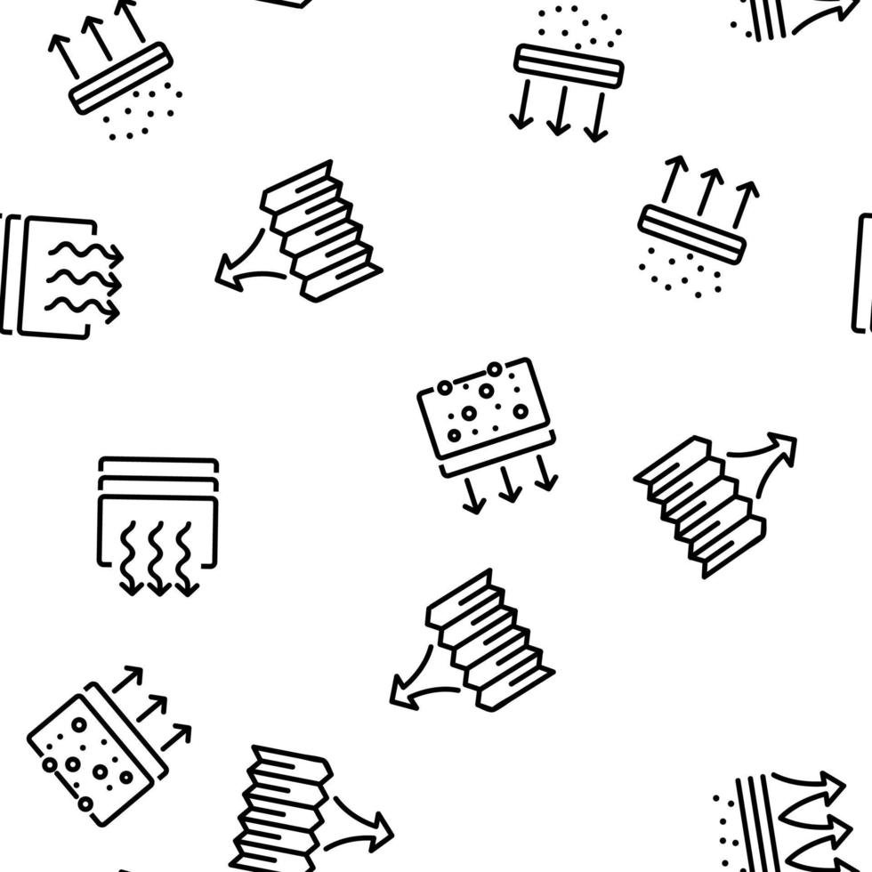 Air Filter And Airflow Vector Seamless Pattern