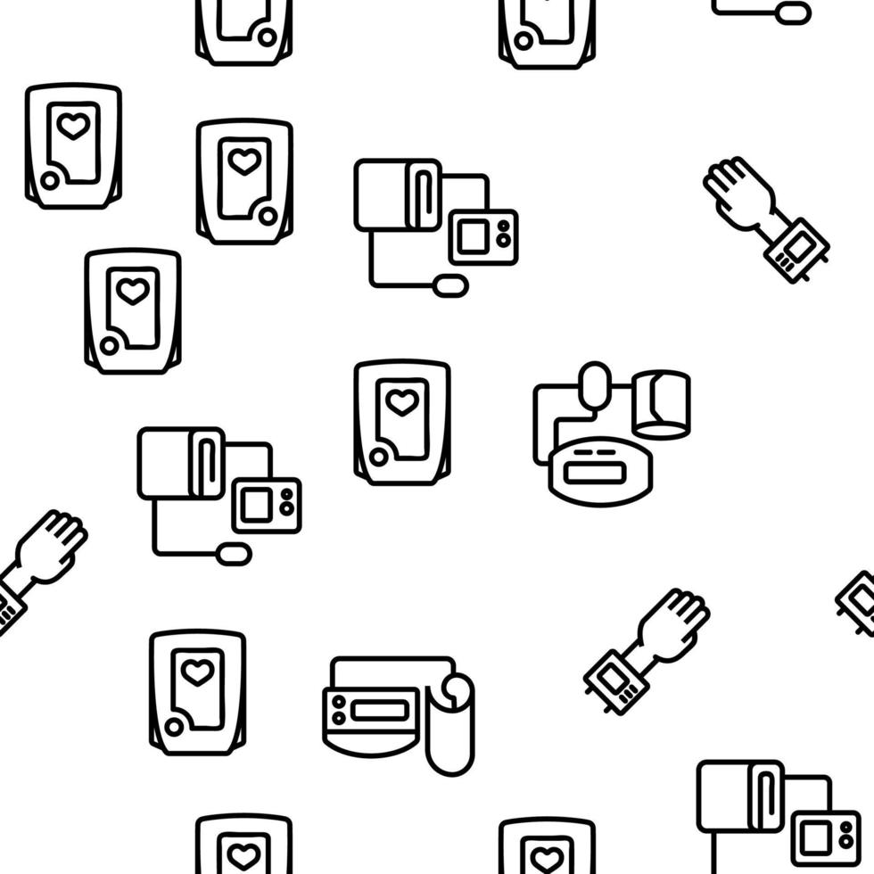 Tonometer Equipment Vector Seamless Pattern