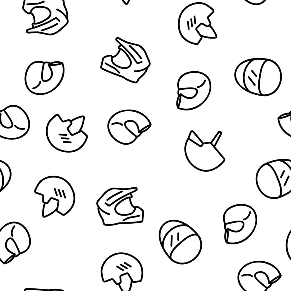 Helmet Rider Accessory Vector Seamless Pattern