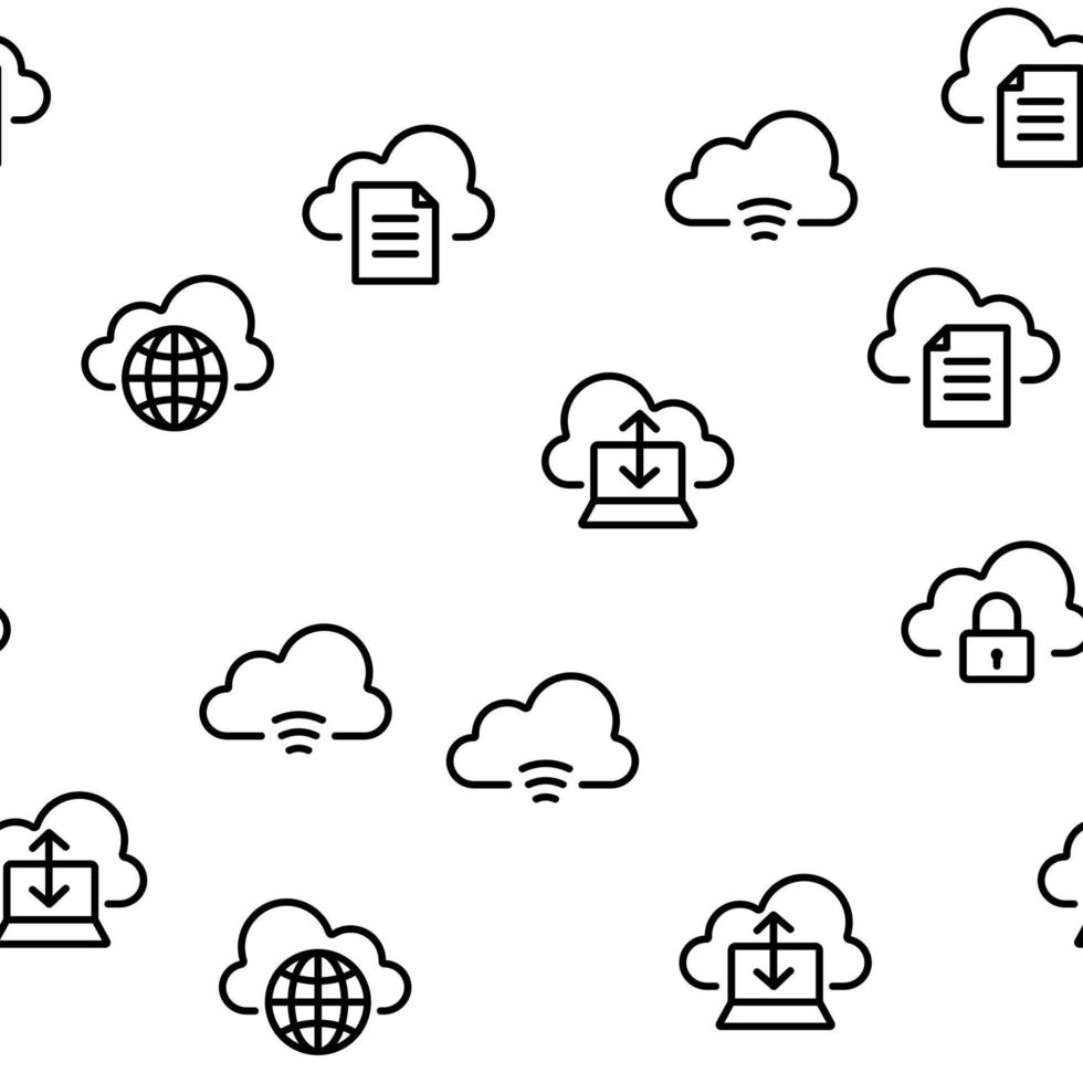 Cloud Service Seamless Pattern Vector