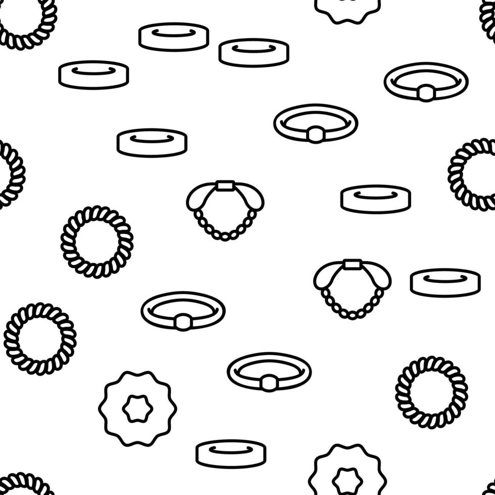 Hair Scrunchies Bands Vector Seamless Pattern