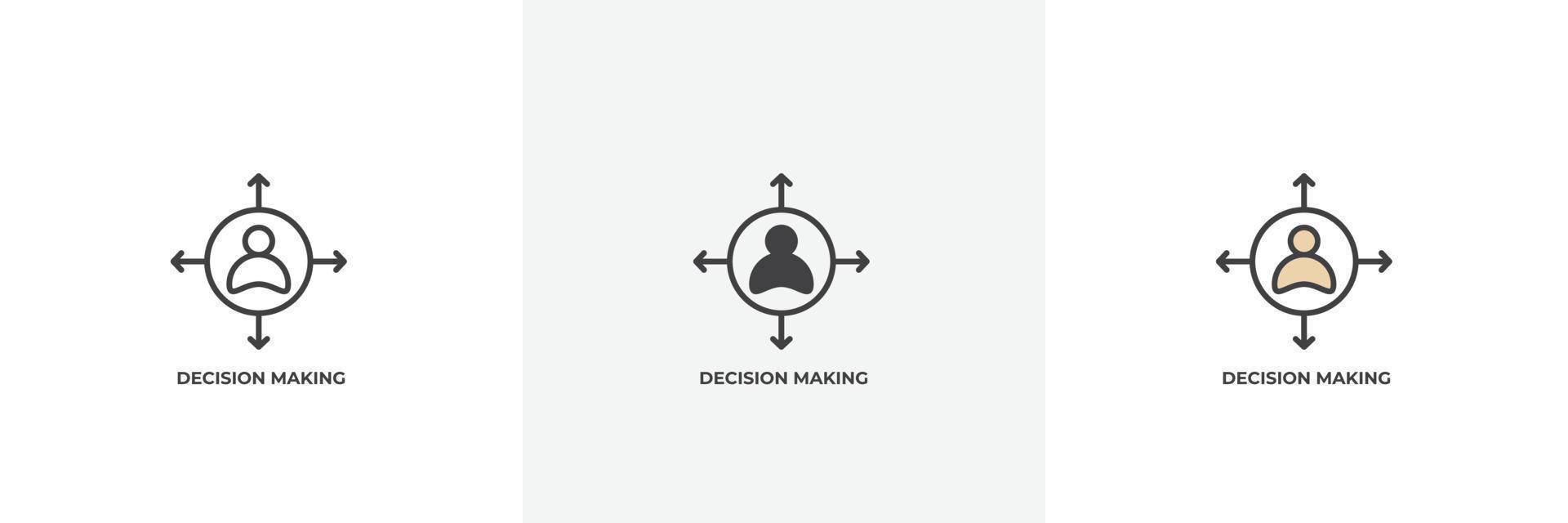 decision making icon. Line, solid and filled outline colorful version, outline and filled vector sign. Idea Symbol, logo illustration. Vector graphics