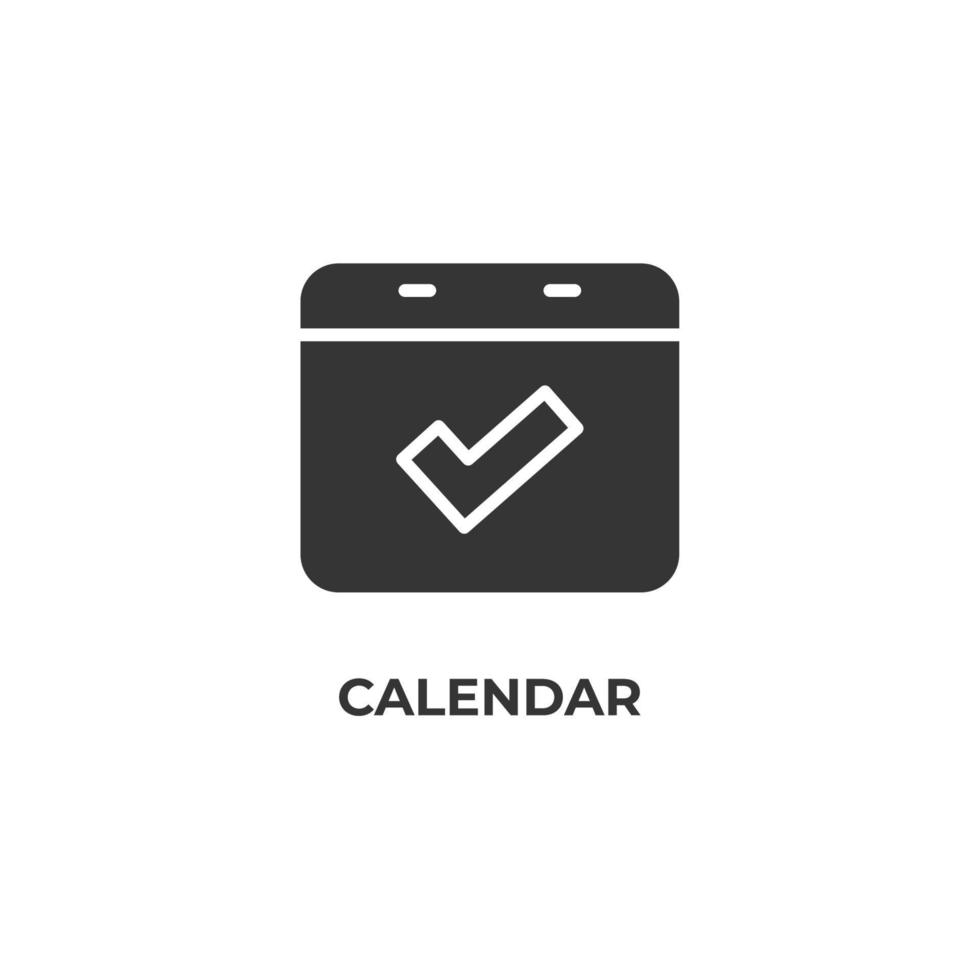 Vector sign of calendar symbol is isolated on a white background. icon color editable.