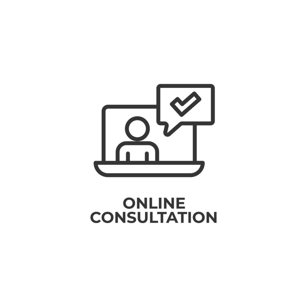 Vector sign of online consultation symbol is isolated on a white background. icon color editable.