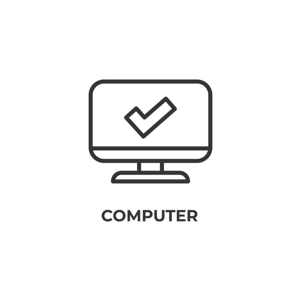 Vector sign of computer symbol is isolated on a white background. icon color editable.