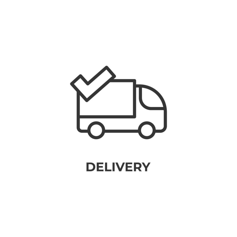 Vector sign of delivery symbol is isolated on a white background. icon color editable.