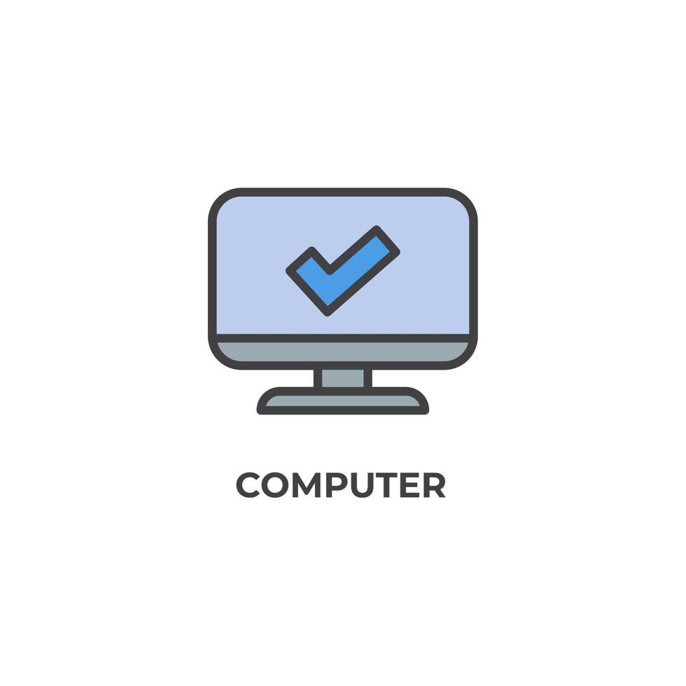 computer vector icon. Colorful flat design vector illustration. Vector graphics