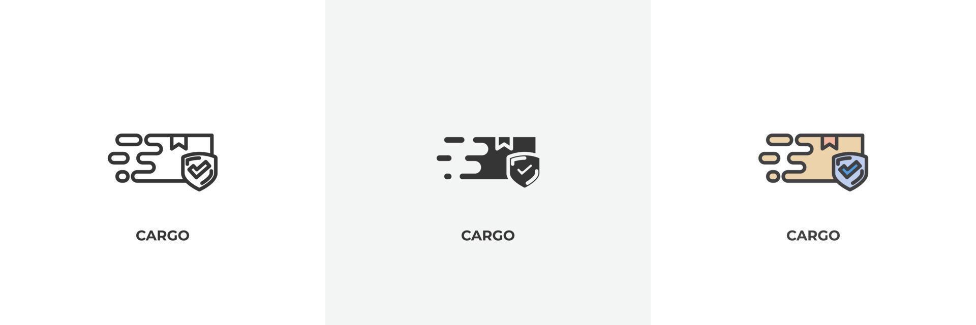 cargo icon. Line, solid and filled outline colorful version, outline and filled vector sign. Idea Symbol, logo illustration. Vector graphics