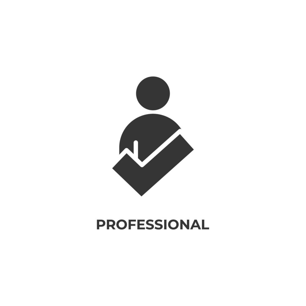 Vector sign of professional symbol is isolated on a white background. icon color editable.