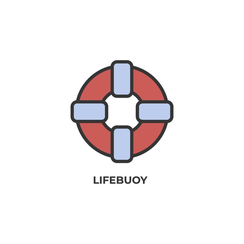 lifebuoy vector icon. Colorful flat design vector illustration. Vector graphics