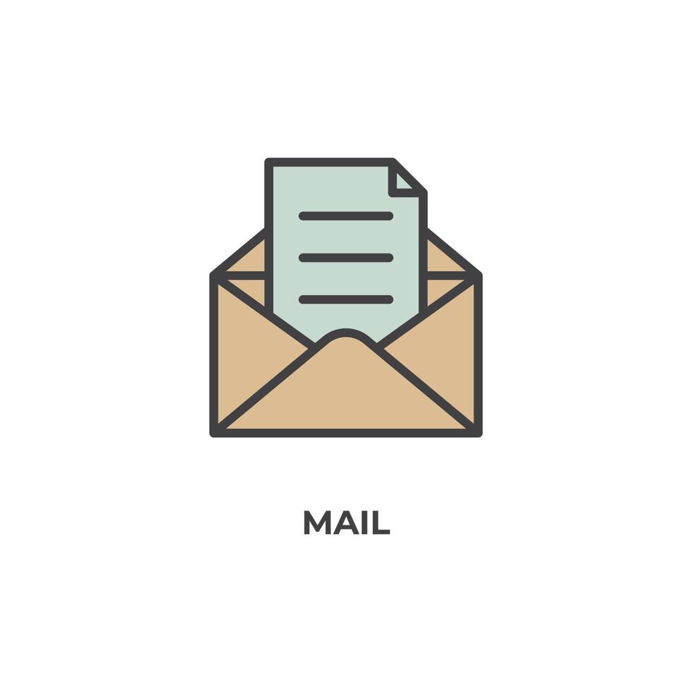 el signo vectorial del símbolo de correo está aislado en un fondo blanco. color de icono editable. vector