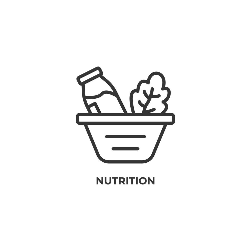 Vector sign of nutrition symbol is isolated on a white background. icon color editable.