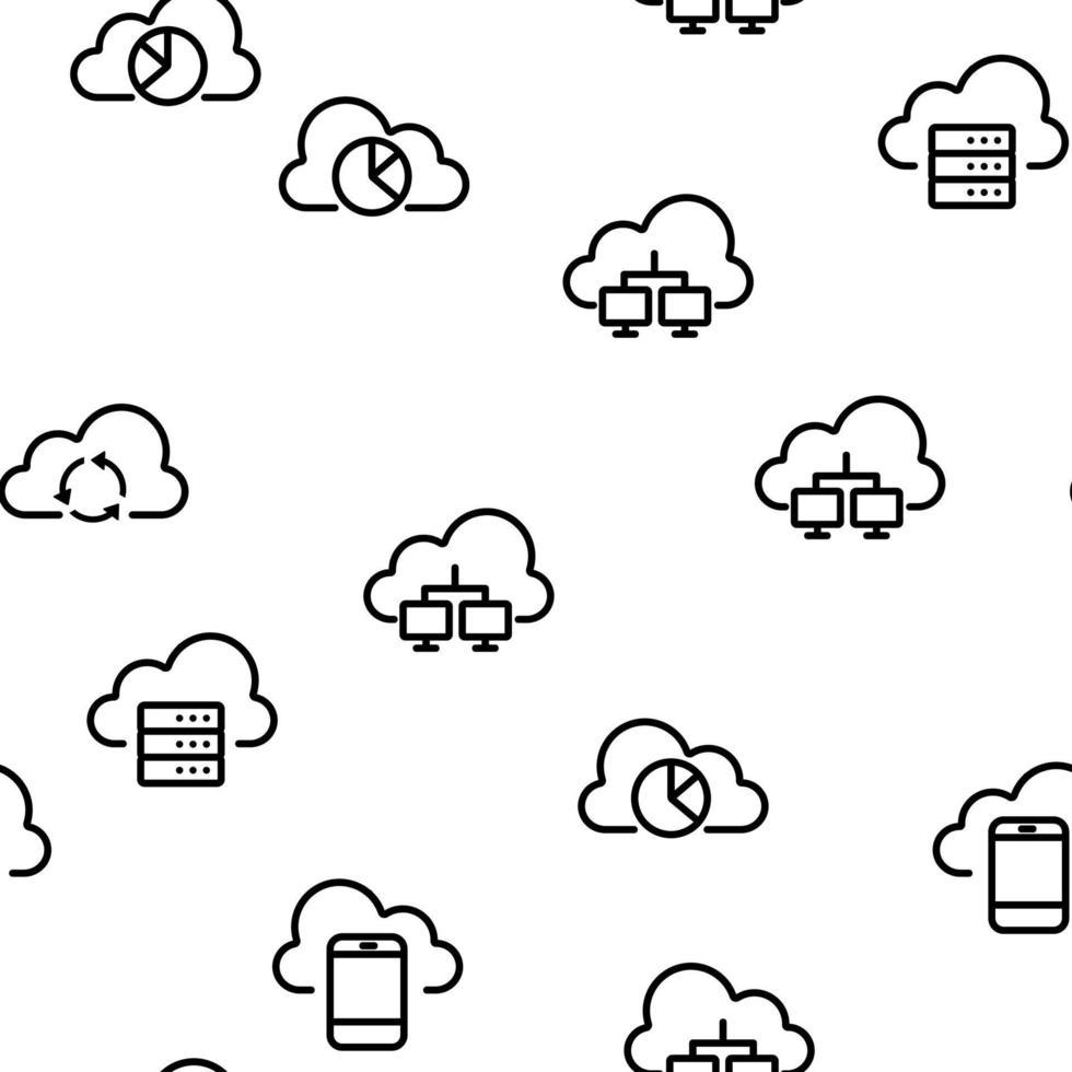 Cloud Service Seamless Pattern Vector