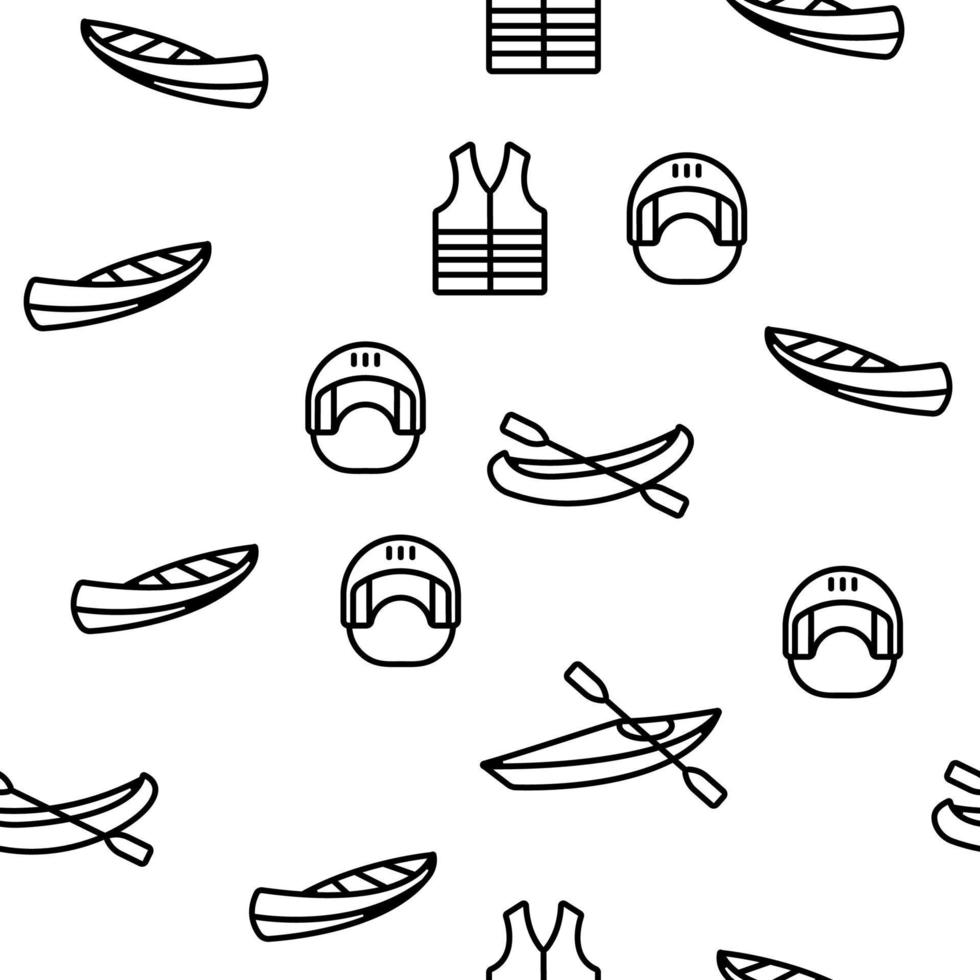 Canoeing, Active Rest Vector Seamless Pattern