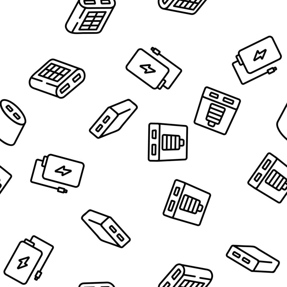 Power Bank Device Vector Seamless Pattern