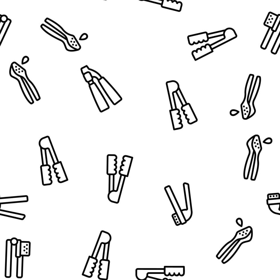 Garlic Press Utensil Vector Seamless Pattern