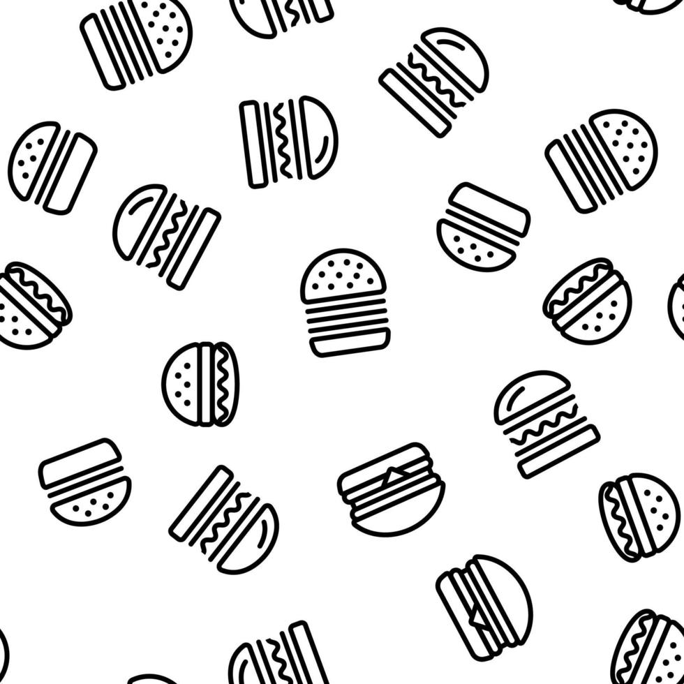 Burger Seamless Pattern Vector