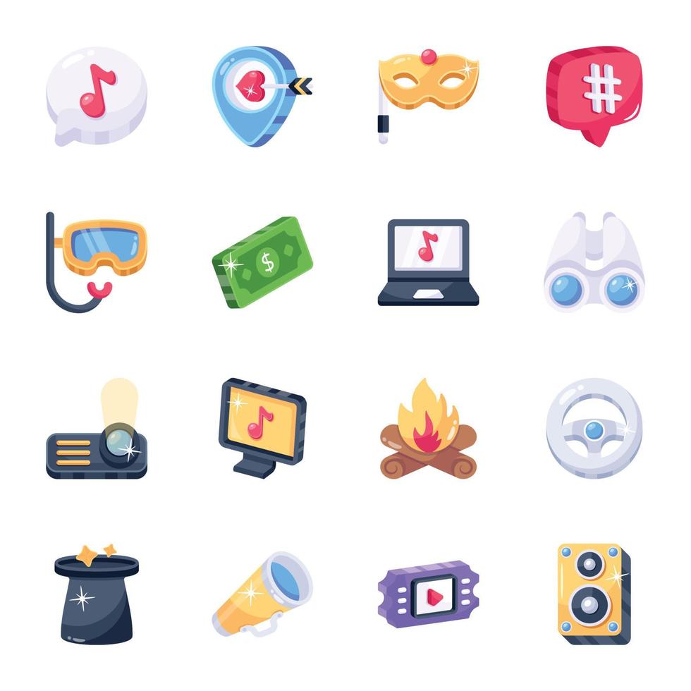 Coloured Icons of Leisure vector