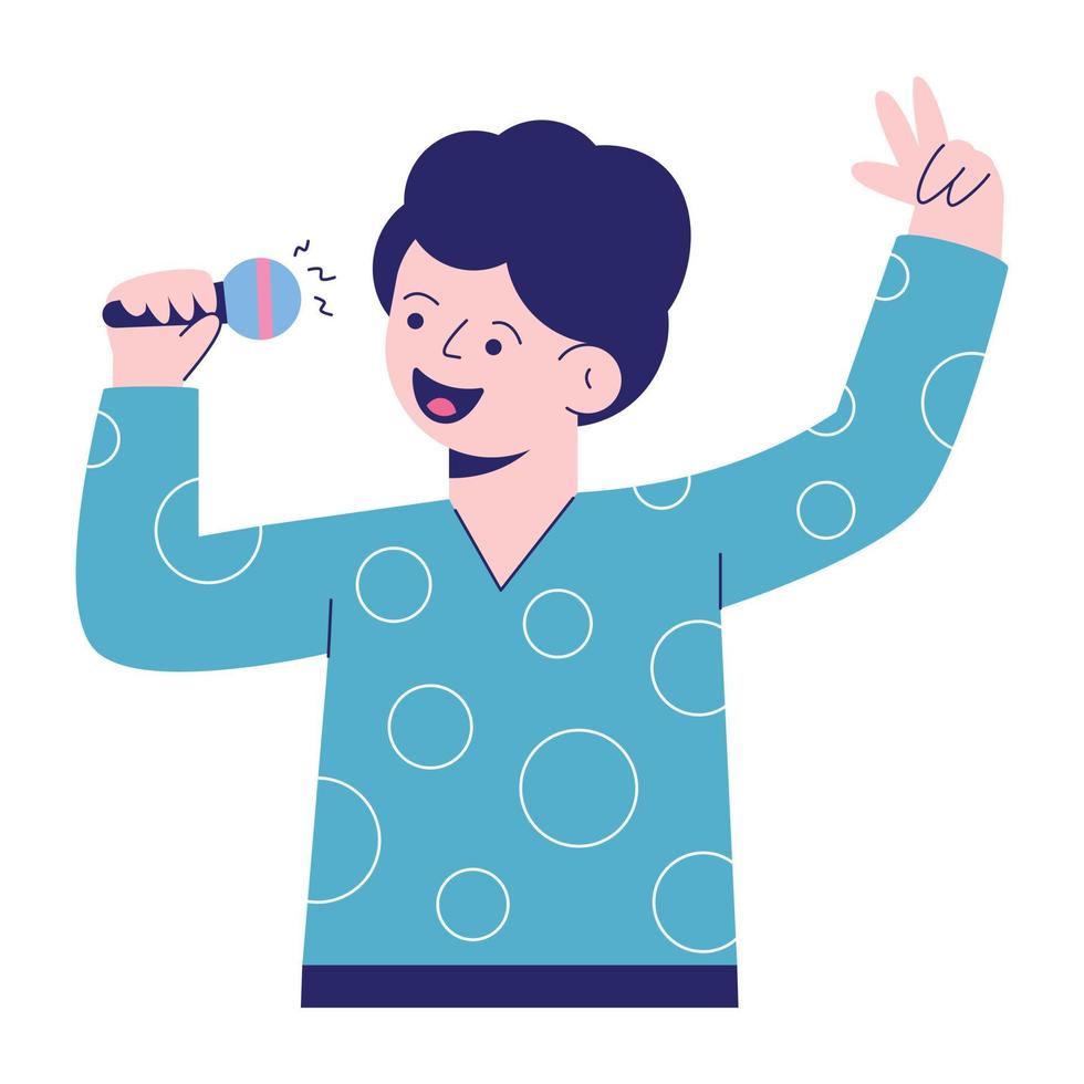 An amazing flat illustration of podcast singing vector