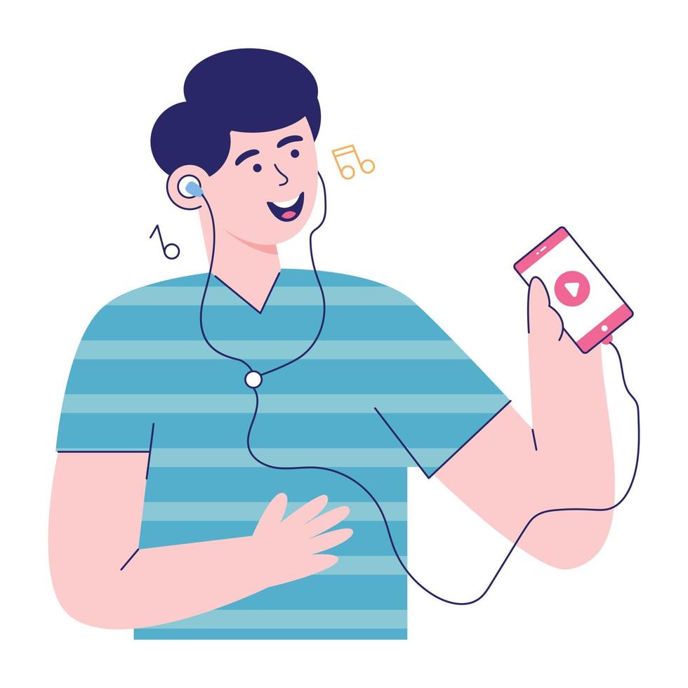 A flat illustration of video player vector