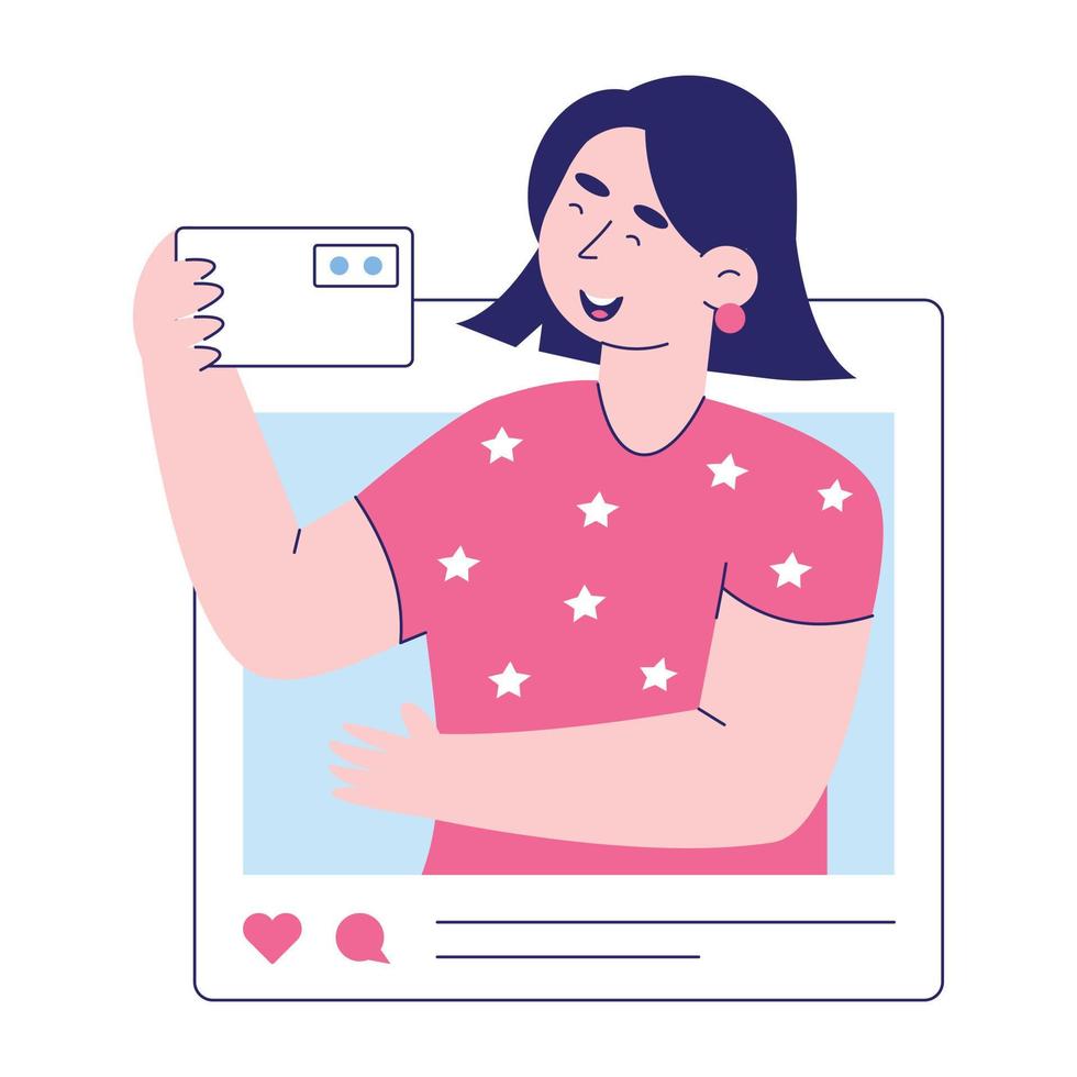 A scalable flat illustration of online podcast vector