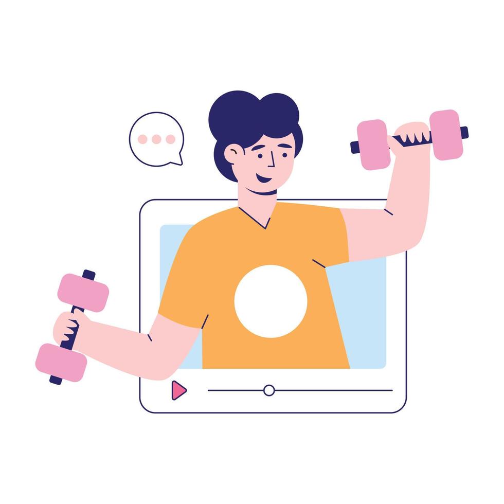 A flat illustration of video player vector