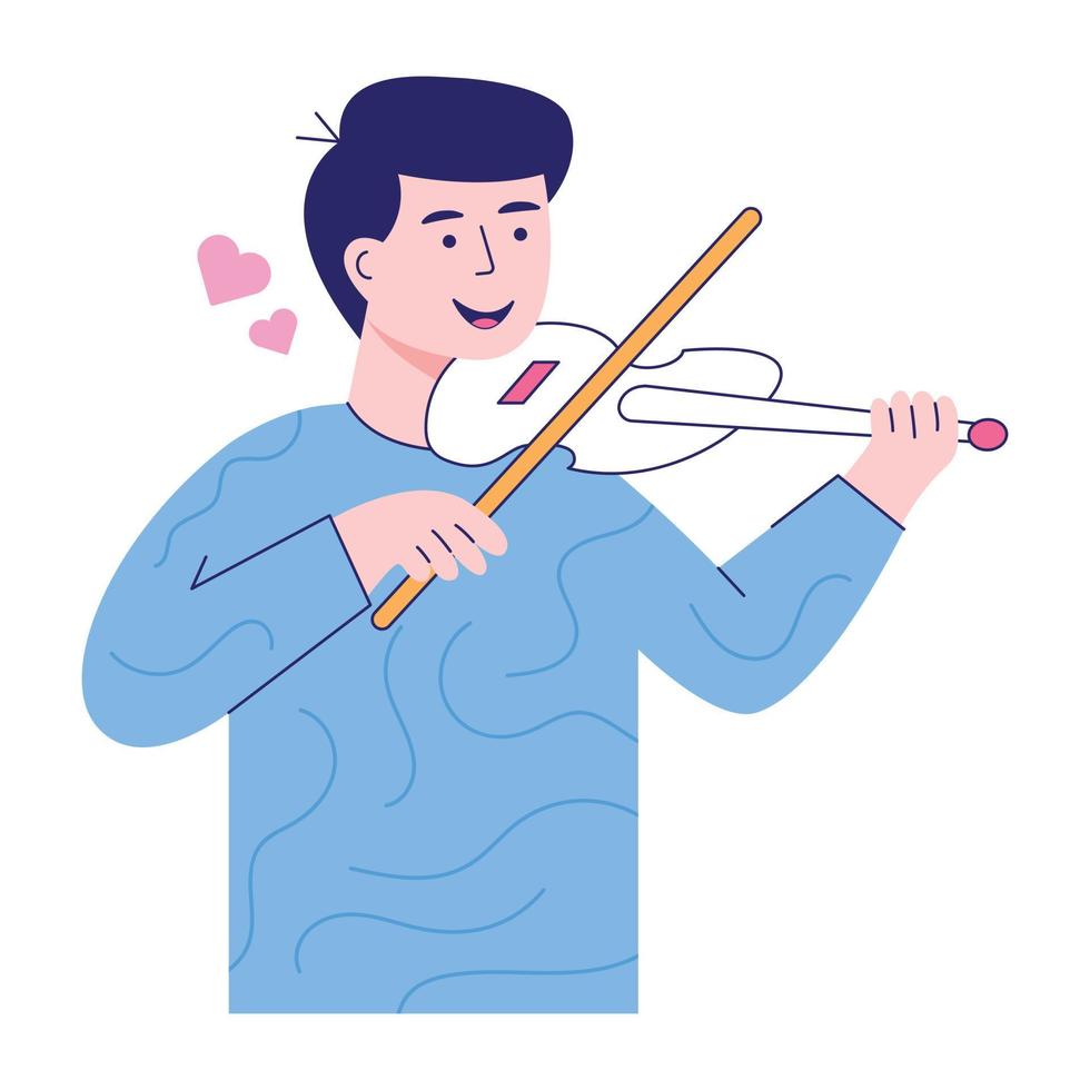 Check out amazing flat illustration of violinist vector
